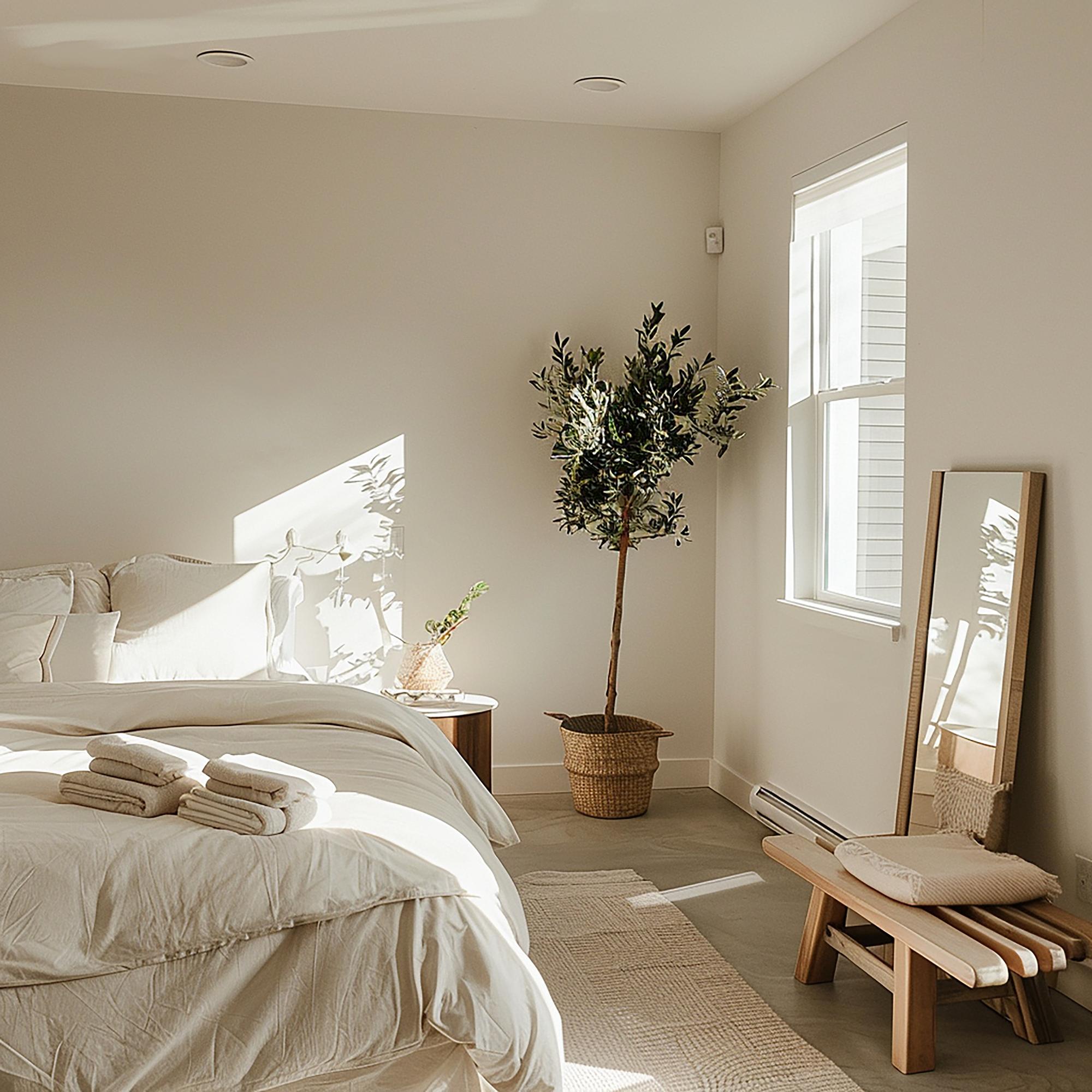 cozy bedroom with natural light